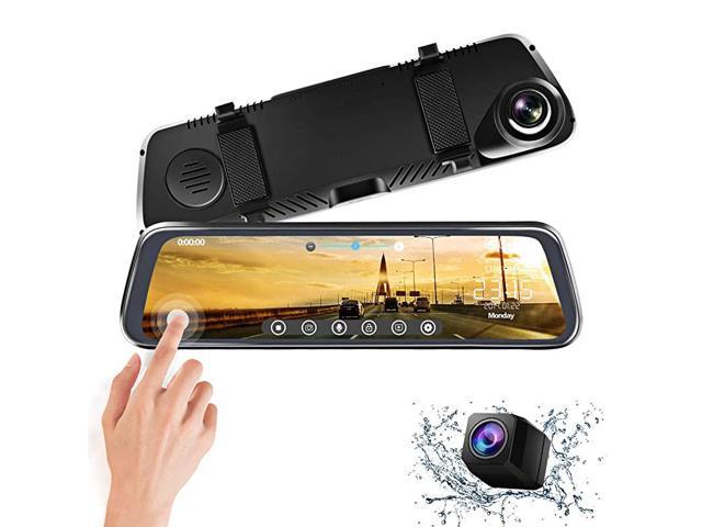 966 inch Mirror Dash Cam Touch Full Screen; 1080P 170° Full HD Front Camera;1080P 140°Wide Angle Full HD Rear View Camera;Time-Lapse Photography