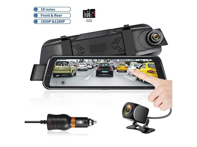 Dash Cam 966' HD Backup Camera Dash Cam Front and Rear Dual Lens 1920P+1280P Full Touch Screen Video Streaming Rear View Camera with Waterproof