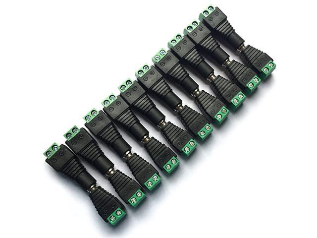 10 Pairs 12V Male+Female 21x55MM DC Power Jack Plug Adapter Connector for CCTV Camera