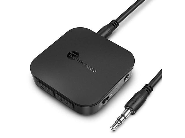 Bluetooth 50 TransmitterReceiver Wireless 35mm Audio Adapter Low Latency Pair 2 at Once for TVCar Sound System Volume Control