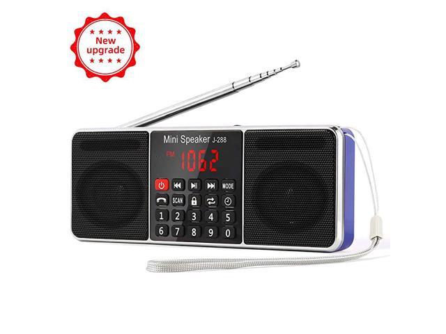 NeweggBusiness - J-288 Portable Radio AM FM Battery Operated Radio with  Bluetooth Speaker, Sleep Timer, Power-Saving Display, Ultra-Long Antenna,  AUX Input & USB Disk & TF Card MP3 Player, NO Manual Preset