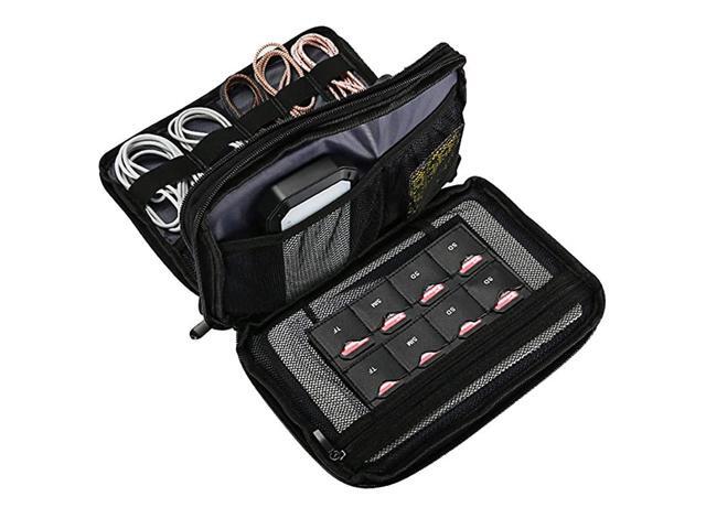 Travel Gadget Organizer Bag Portable Tech Gear Electronics Accessories Storage Carrying Pouch for Cords USB Cables SD Cards MP3 Player Hard Drive
