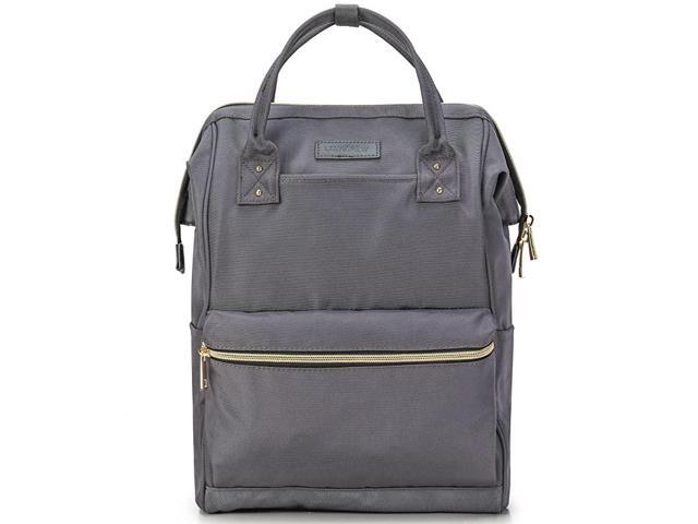 Drew Casual Travel Daypack School Backpack for Men Women and 13 Inch Laptop Computer with Wide Doctor Style Top Opening V4 Dark Grey Medium