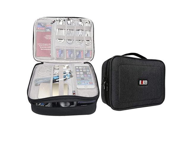 12 Large Double Layer Waterproof Handbag Travel Office Gear Organizer Electronics Accessories Gadget Big Bag for USB Cable SD Card Hard Drive