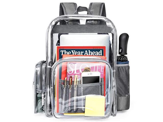 Clear Backpack Durable School Backpack with Laptop Compartment Clear Backpack with Reinforced Padded Straps Large Size Transparent Bag for School