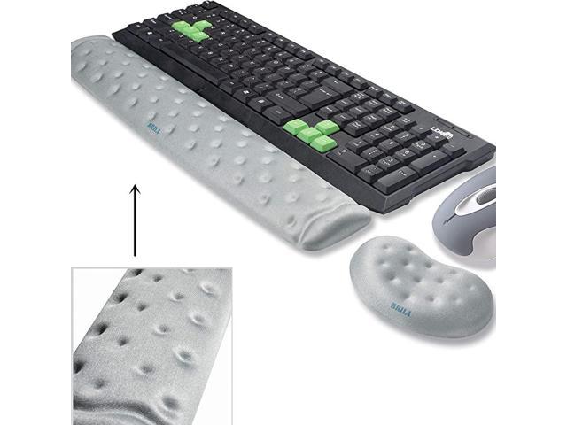 Memory Foam Mouse Keyboard Wrist Rest Support Pad Cushion Set for Computer Laptop Office Work PC Gaming Massage Holes Design Easy Typing Wrist Pain