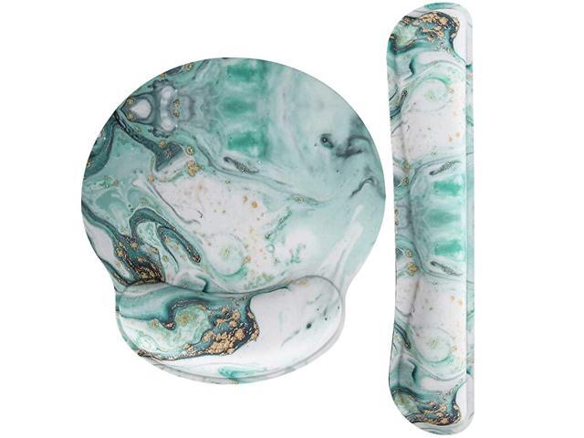 Keyboard Wrist Rest Pad and Mouse Pad Wrist Support Ergonomic Raised Memory Foam Non Slip PU Rubber Base Pain Relief for Office Computer Laptop