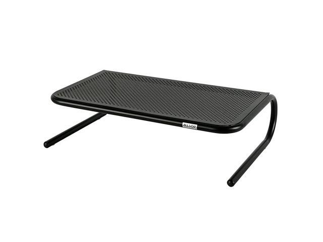 Large Metal Art Monitor Stand 18Inch wide platform holds 50 lbs with keyboard storage space Black 30336