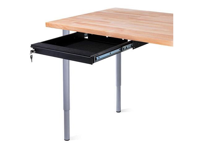 Under Desk Laptop Drawer Lockable for 14 Laptops Premium Sliding Security Drawers