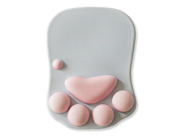 Paw Mouse Pad with Wrist Support Soft Gel Wrist Rest Pad Cute Design Cushion Comfort Mousepad Computer Mac Laptop Mouse Mat Desk Decor Grey