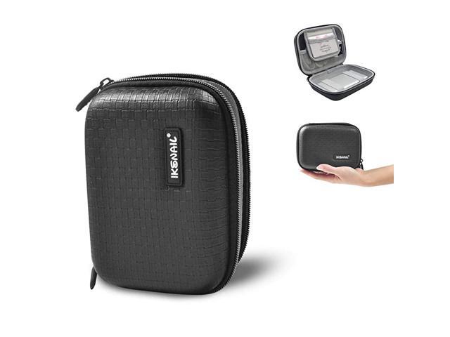 Hard Electronics Storage Case 47 Inch Portable Travel Earbud Holder Case Zipper Pouch with Carabiner for Air Pods iPod Charger Cords and Plugs