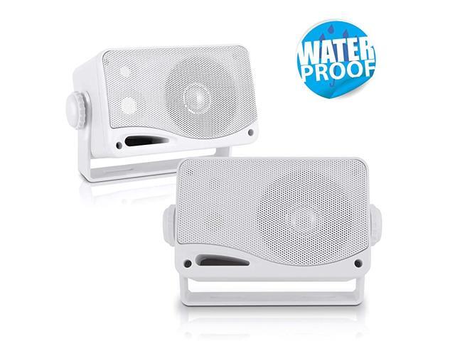3Way Weatherproof Outdoor Speaker Set 35 Inch 200W Pair of Marine Grade Mount Speakers in a Heavy Duty ABS Enclosure Grill Home Boat Poolside Patio
