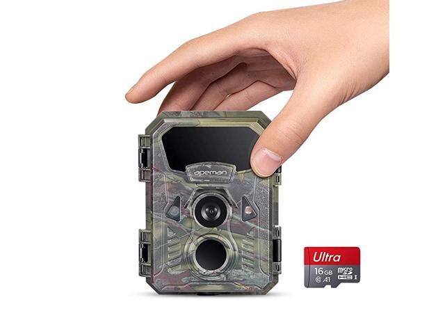 Mini Trail Camera 16MP 1080P with 16GB TF Card Waterproof Night Vision Game Camera for Wildlife Detecting Home Security