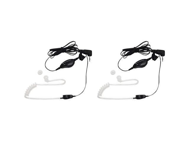 1518 Surveillance Headset with PTT Mic Black White