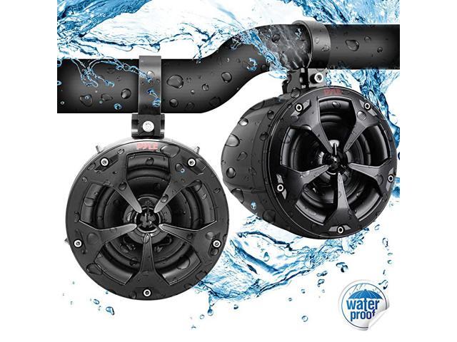 PLUTV41BK 2Way Dual Waterproof OffRoad Speakers 4 Inch 800 Watt Marine Grade Wakeboard Tower Speakers System Full Range Outdoor Audio Stereo