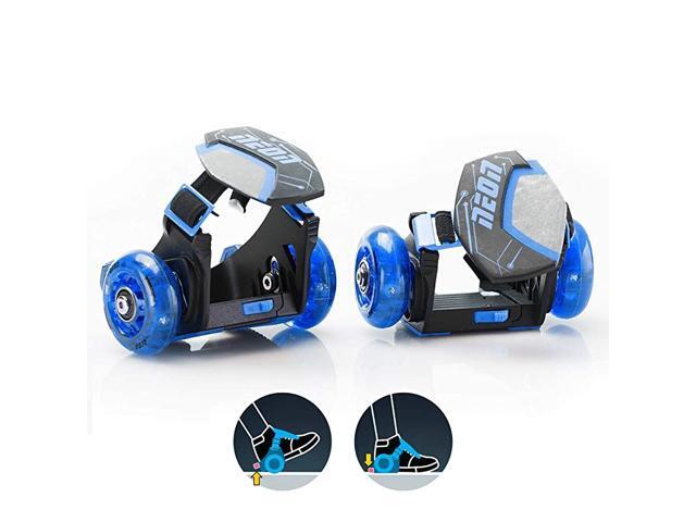 Neon Street Rollers Pop N Lock Flashing Heel Wheels Clip on Skates Blue