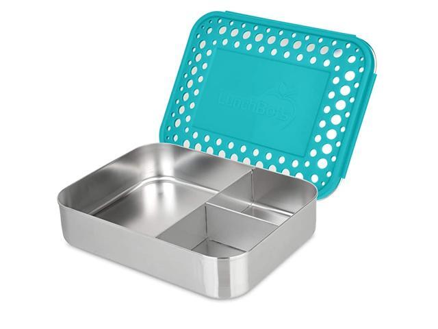 Large Trio Stainless Steel Lunch Container Three Section Design for Sandwich and Two Sides Metal Bento Lunch Box for Kids or Adults EcoFriendly