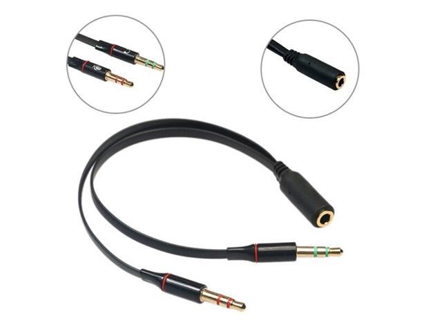 Y Splitter 35 Plug 1 Female To 2 Male Earphone Audio Cables Headphone Transducer Combo Adapter Splitter for Headset Microphone