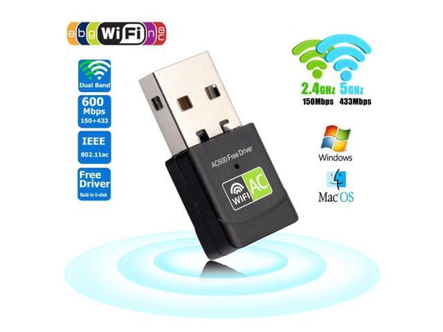 600Mbps USB WiFi Adapter 24GHz 5GHz WiFi Antenna PC Mini Wireless Computer Network Card Receiver Dual Band 80211a/b/n/g/ac/i/e