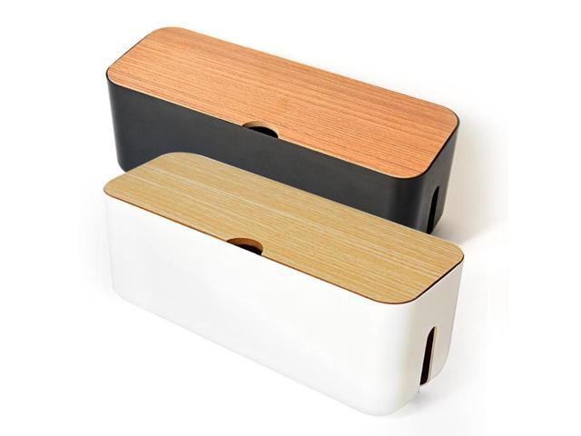 Woodlen Cable Storage Box Power Strip Wire Case Anti Dust Charger Socket Organizer Desktop Network Line Storage Bin