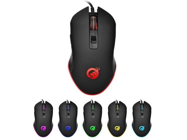 G70 USB Wired Gaming Mouse RGB Backlit Computer Mouse Gamer Ergonomic 6 Button 3600DPI Adjustable PC Silent Mouse Mice