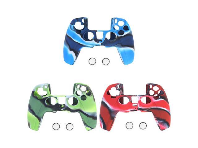 For PS5 DualSense Skin Anti Slip Soft Silicone Protection Cover Case + 2 Thumb Grips for PlayStation 5 PS5 Game Controller Skin
