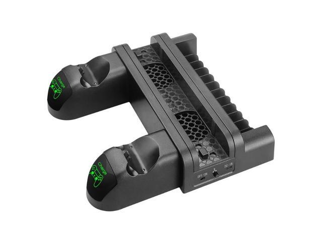 3 in 1 Multifunction Dual Charging Station Dock Vertical Stand Holder w/Cooling Fan Cooler for PS4/PS4 Slim/PS4 Pro