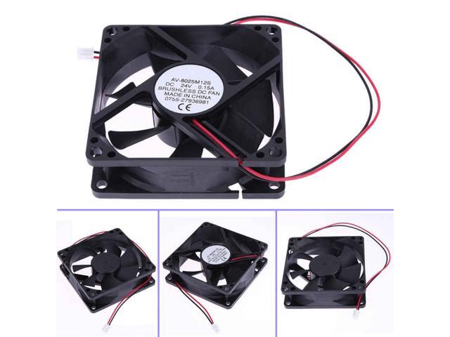 80x80x25mm 24V Brushless DC 7 Blade PC Cooler Cooling Fan Low Noise High Speed Air Flow Cooler Fan