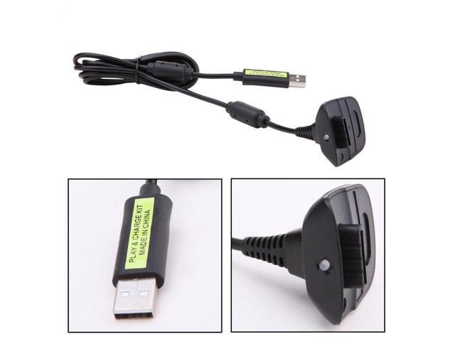 18M Wireless Controller Charger Charging Cable Black USB Charge Cord Lead Kit for Xbox 360 Play and Charge Cable