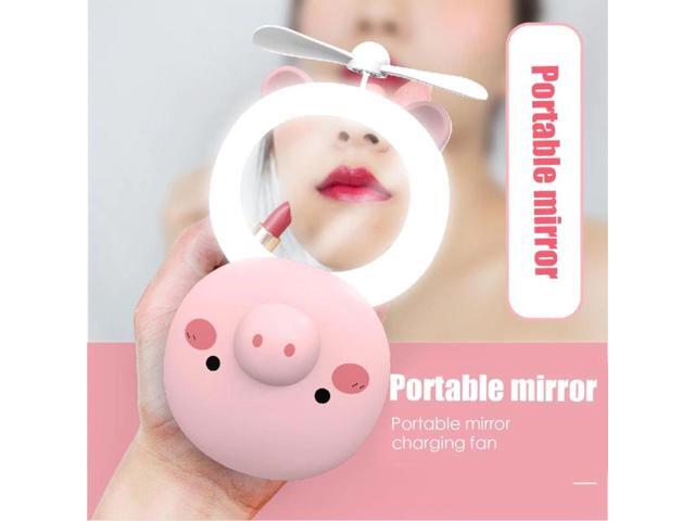 LED Camera Flash Fill Light Makeup Mirror Pocket Cartoon Pig Fan USB Charging with LED fill light Phone Camera Photo Flash Light