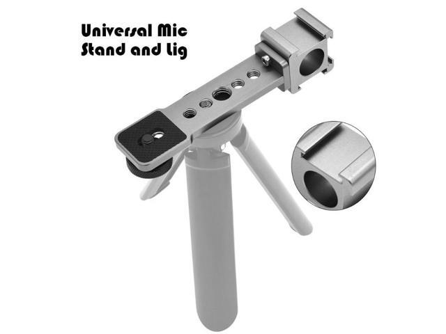 Triple Cold Shoe Mounts Metal Gimbal Extension Bracket Microphone Stand LED Video Light Mount Adapter for OSMO Mobile 3 2