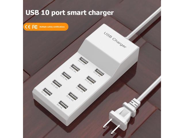 10 Port USB Power Fast Charging Station Charger For IPhone IPad Samsung Huawei AC Adapter 60W Desktop USB Charger Socket