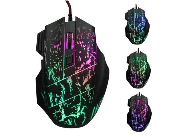 7 Buttons 7 Colors LED Backlight Optical USB Wired Mouse 5500DPI Adjustable Gamer Mice Laptop PC Mouse Ergonomic Gaming Mouse