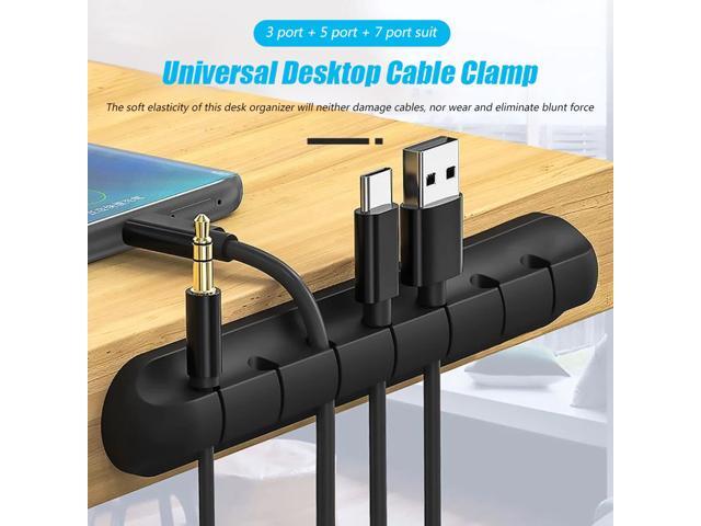 3pcs Cable Organizer Silicone USB Cable Winder Desktop Management Clips Self-Sticking Cable Holder for Mouse Headphone Wire
