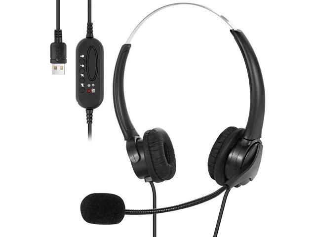 USB Wired Headphone Noise Cancelling Microphone Headset Office Headphones Over-Ear Earphone For Call Center Skype PC Cellphone