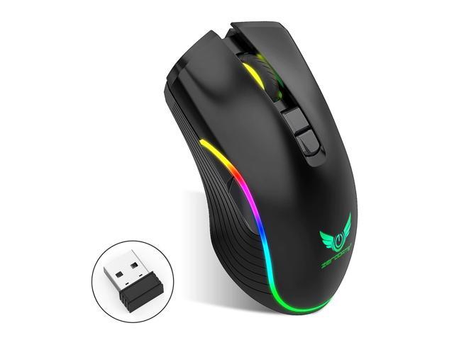 24G Wireless Gaming Mouse TYPE-C Rechargeable Gamer Mice 2400DPI Adjustable 7 Button RGB Backlit Optical Mouse for PC Laptop