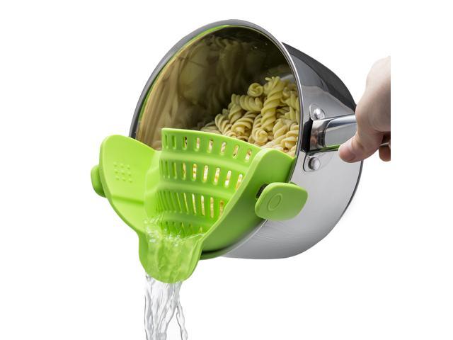 Kitchen Gizmo Snap  N Strain Strainer - Clip On Silicone Colander | Fits all Pots and Bowls | Lime Green