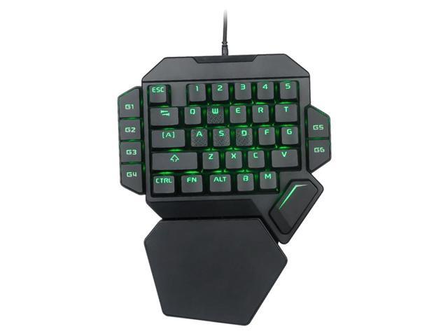 LED Mechanical Keyboard One-Handed Game Keyboard Computer USB Keypad 35 Keys