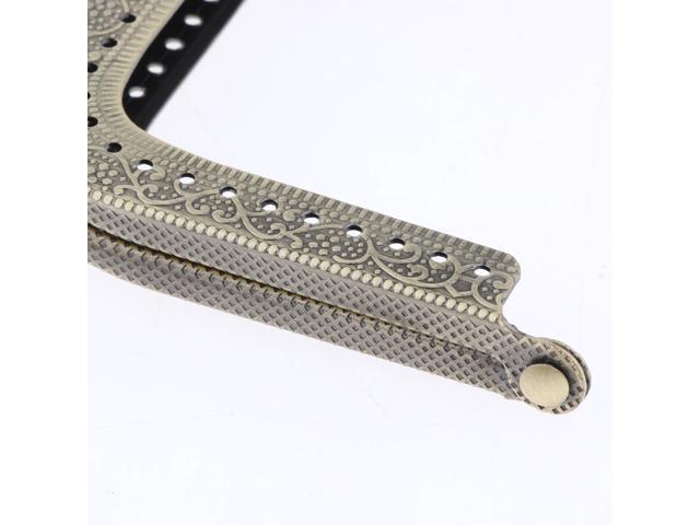 Square Purse Frame Bag DIY Craft Wood Handle Kiss Clasp Lock 25cm Coffee (703757776883 Belts & Suspenders) photo