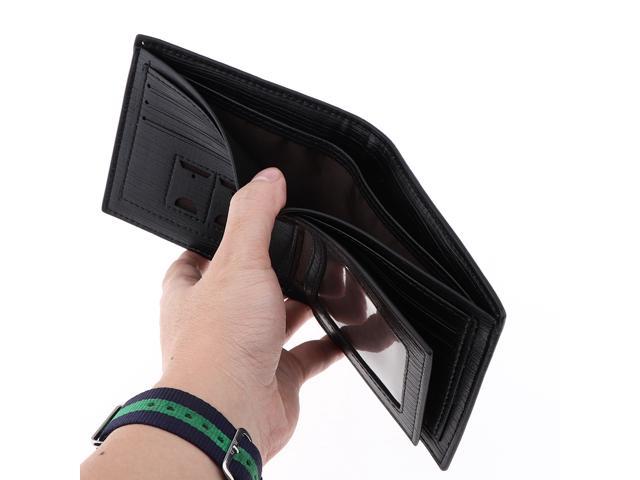Women Men Short Wallet Credit/ID Card Holder Leather Clutch Coin Purse Bag Black (753128522717 Belts & Suspenders) photo