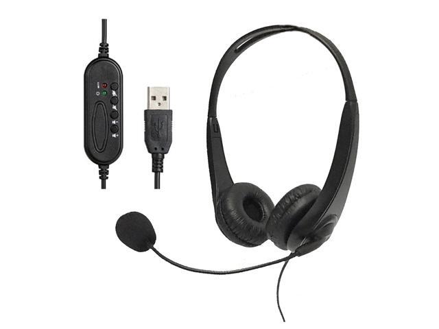 USB Wired Call Center Headphone for Online Teaching Computer Earphone Line Control Noise Reduction Headset with Microphone