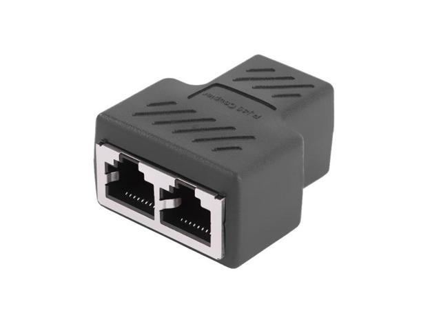 1 to 2 Ways Network Ethernet Head Lan Cable Female Joiner Coupler RJ45 Extender Plug Network Connector Splitter