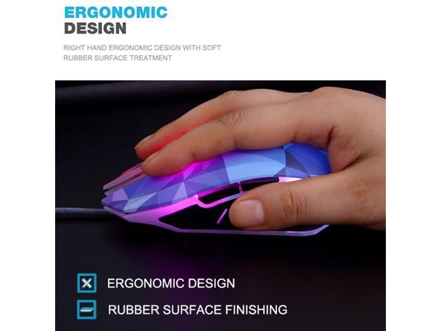 3200DPI Wired Mouse 7 Circular Breathing LED Cool Diamond Version Gaming Mouse