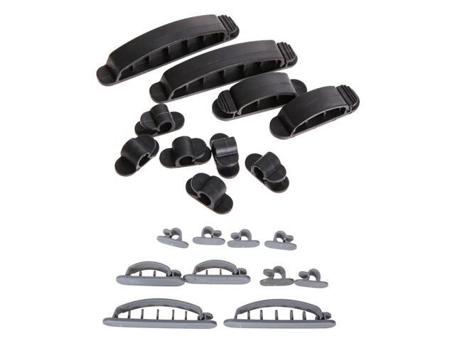 10 pcs Cable Cord Wire Line Organizer Plastic Clips Ties Fixer Fastener Holder 6pcs small+2pcs medium+2 pcs Large cord clips