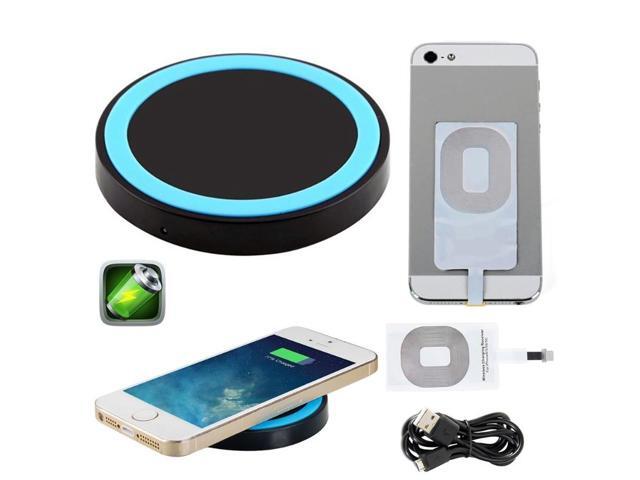 Mini Desktop Qi Wireless Charger Pad With Fast Wireless Charging Receiver Kit For iPhone 7/6/6S/5/5S/5C For LG Nexus 4 5 6 D1