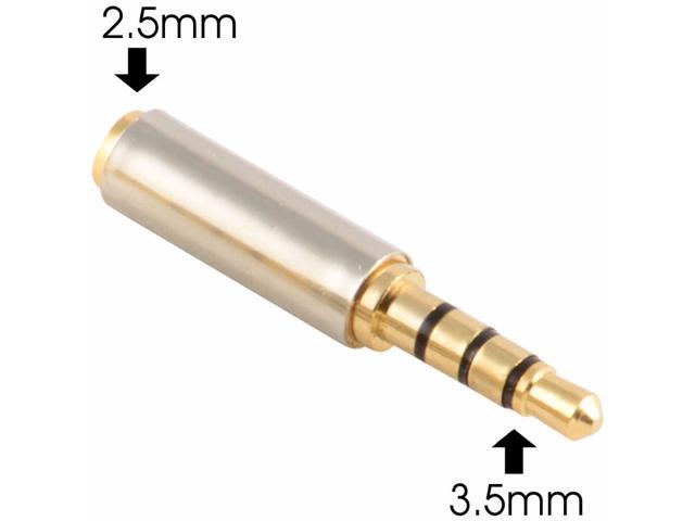 2pcs/lot Gold 35mm Male to 25mm Female Stereo Audio Headphone Jack Adapter Converter