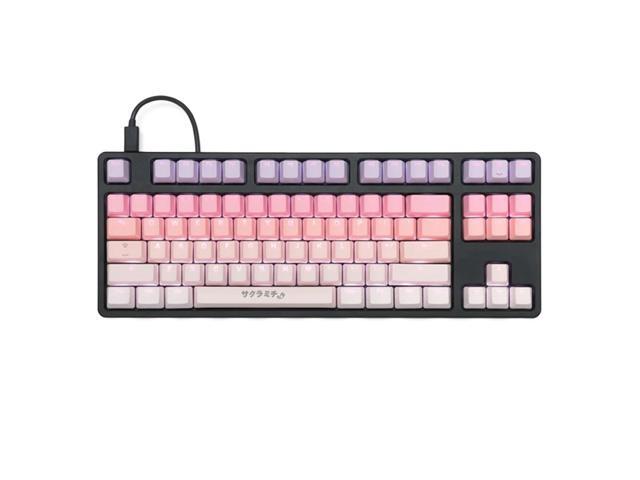 taihao Sakura Michi pbt double shot keycaps for diy gaming mechanical keyboard Backlit Caps oem profile light through ISO UK
