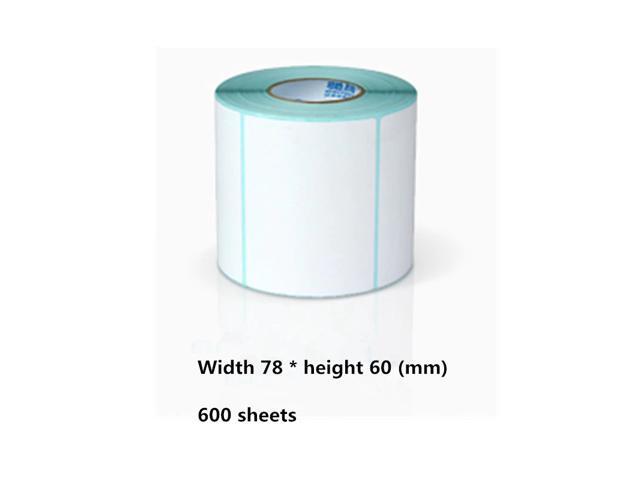 78*60mm Thermal paper 600 sheets/rolls sticker label barcode Thermal printer sticker tag price waterproof sticker