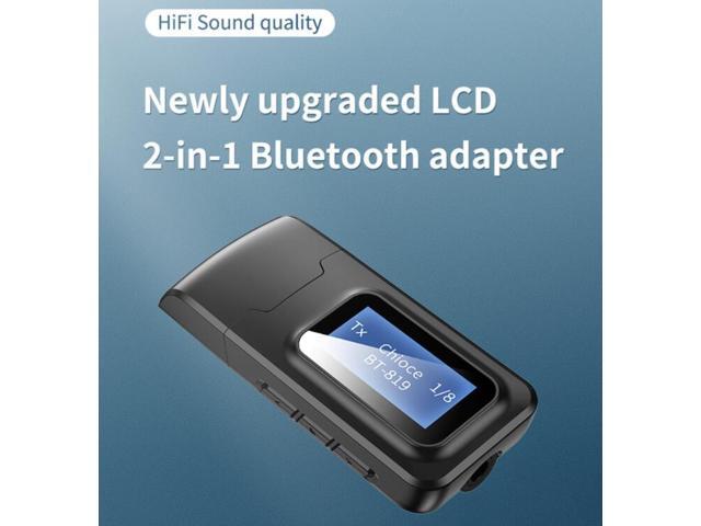 35mm AUX Jack Wireless Bluetooth 50 Audio Receiver Transmitter With LCD Display 2in1 Bluetooth Adapter for Car PC TV Headphone