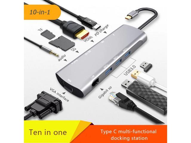 USB C to VGA USB HDMI Adapter to HDMI Laptop Adapter USB 30 RJ45 PD SD TF Converter Docking Station for PC Notebook Type-C HUB